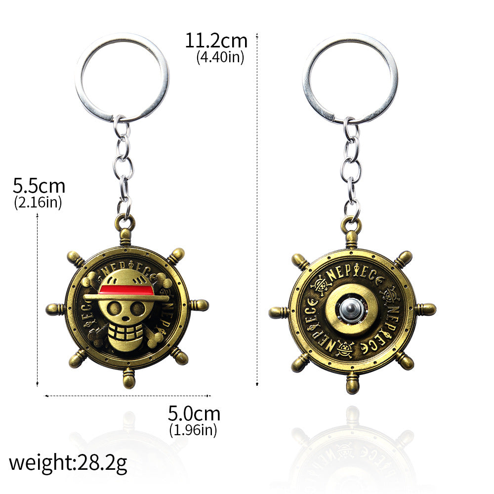 Anime One Piece Straw Hat Luffy Ace Hat Necklace Whitebeard ONEPIECE Wanted Order Keychain Pendant