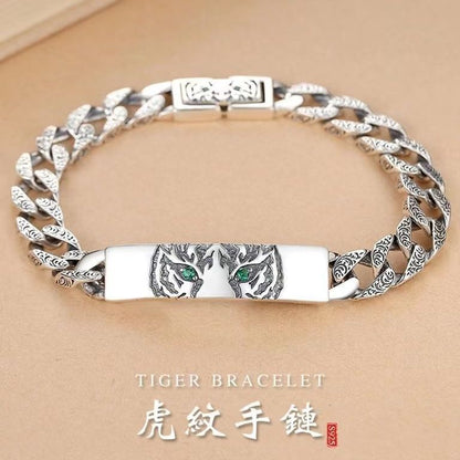 Original handmade men's personalized trendy retro sterling silver faucet domineering bracelet collectible jewelry birthday gift