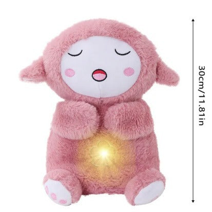 New Lamb Dudu Baby Plush Doll Newborn Luminous Breathing Music Soothing Doll Baby Toy