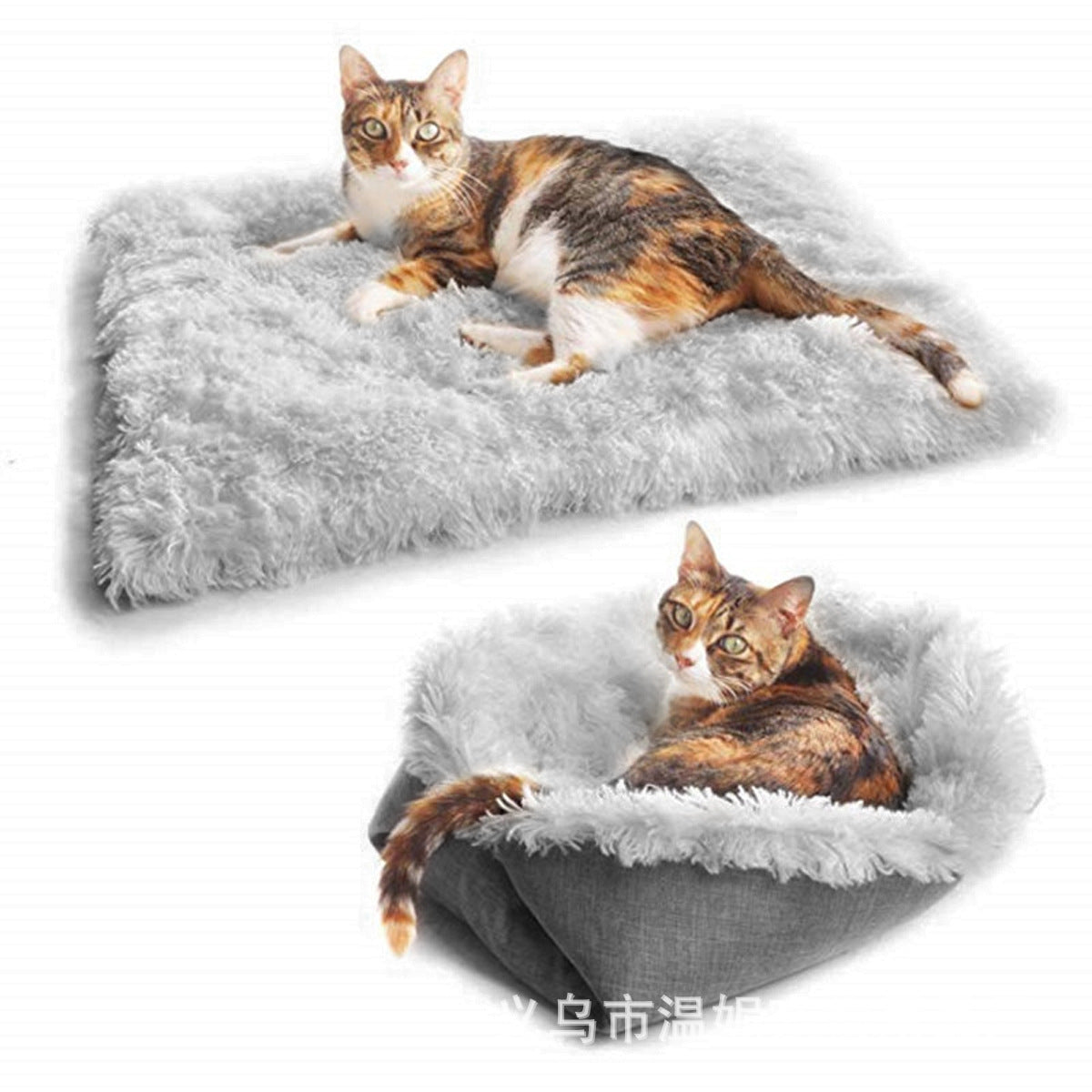 New winter dual-purpose cat blanket, kennel and dog cage mat, moisture-proof warm mat, imitation linen plush mat