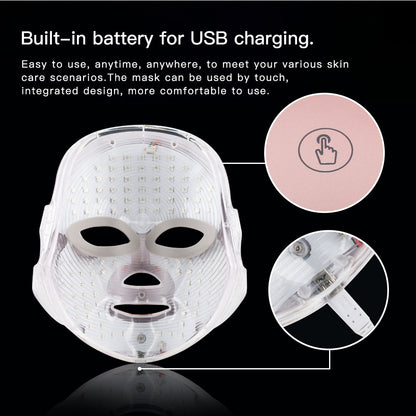 Touch LED Color Light Mask Rechargeable Mask Device Seven Color Light Beauty Device Photon Skin Rejuvenation Device