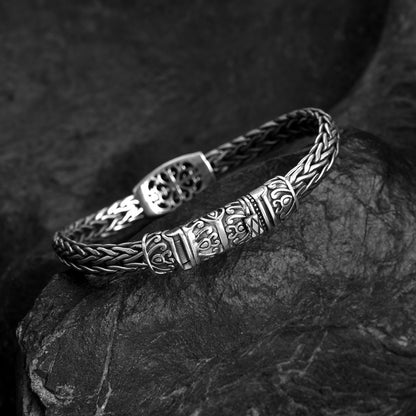 New hand-woven diamond bracelet S925 sterling silver personalized antique style old men's and women's palace fashion bracelet