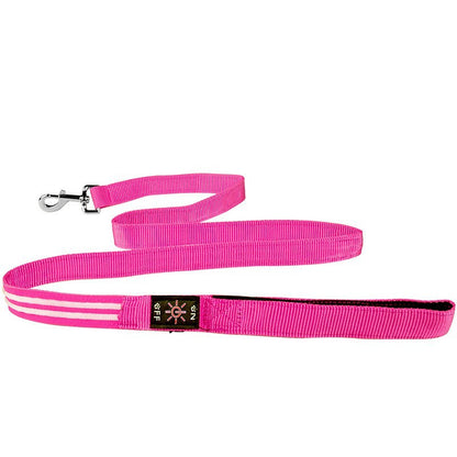 Amazon's popular LED dual fiber optic traction rope usb charging luminous traction belt pet quick release flash dog leash