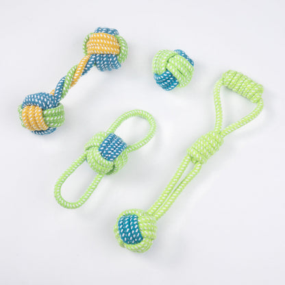 Dog bite rope pet teddy cotton rope knot ready stock wholesale toy ball knot pet toys pet supplies