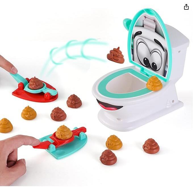 Amazon's cross-border best-selling new and strange poop toilet game ejection poop spoof toy parent-child interactive board game