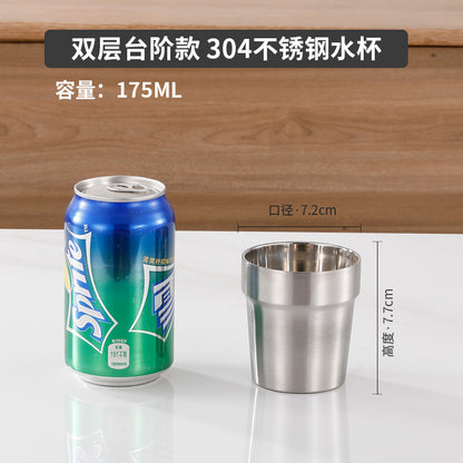 Cross-border 304 stainless steel water cup camping beer cup outdoor cup single-layer cold drink cup metal mouth cup golden large