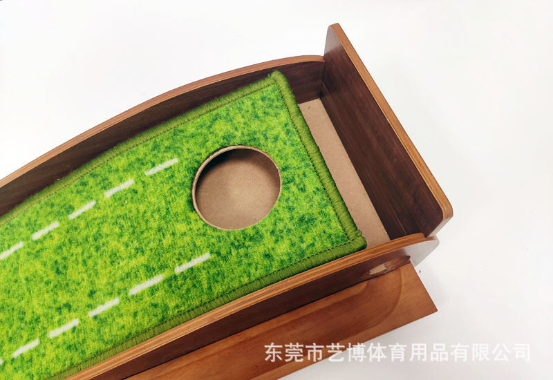 Golf solid wood putting practice device, mahogany ball track, suede putting practice blanket, gift box packaging