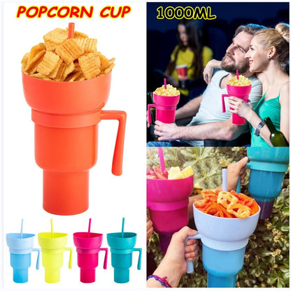 Amazon Popcorn Bucket Beverage Coke Juice Straw Cup Creative Cinema Promotion Couple Popcorn Coke Bucket