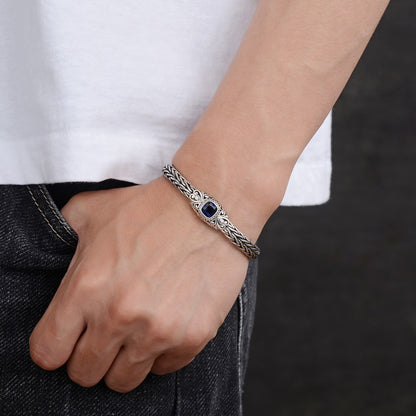 New hand-woven diamond bracelet S925 sterling silver personalized antique style old men's and women's palace fashion bracelet