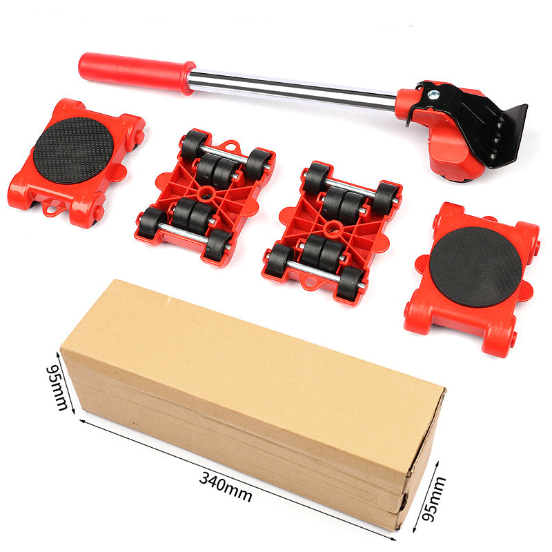 13-Piece Plastic Handy Mover Heavy Object Mover with Pry Heavy Furniture Moving Roller Kit