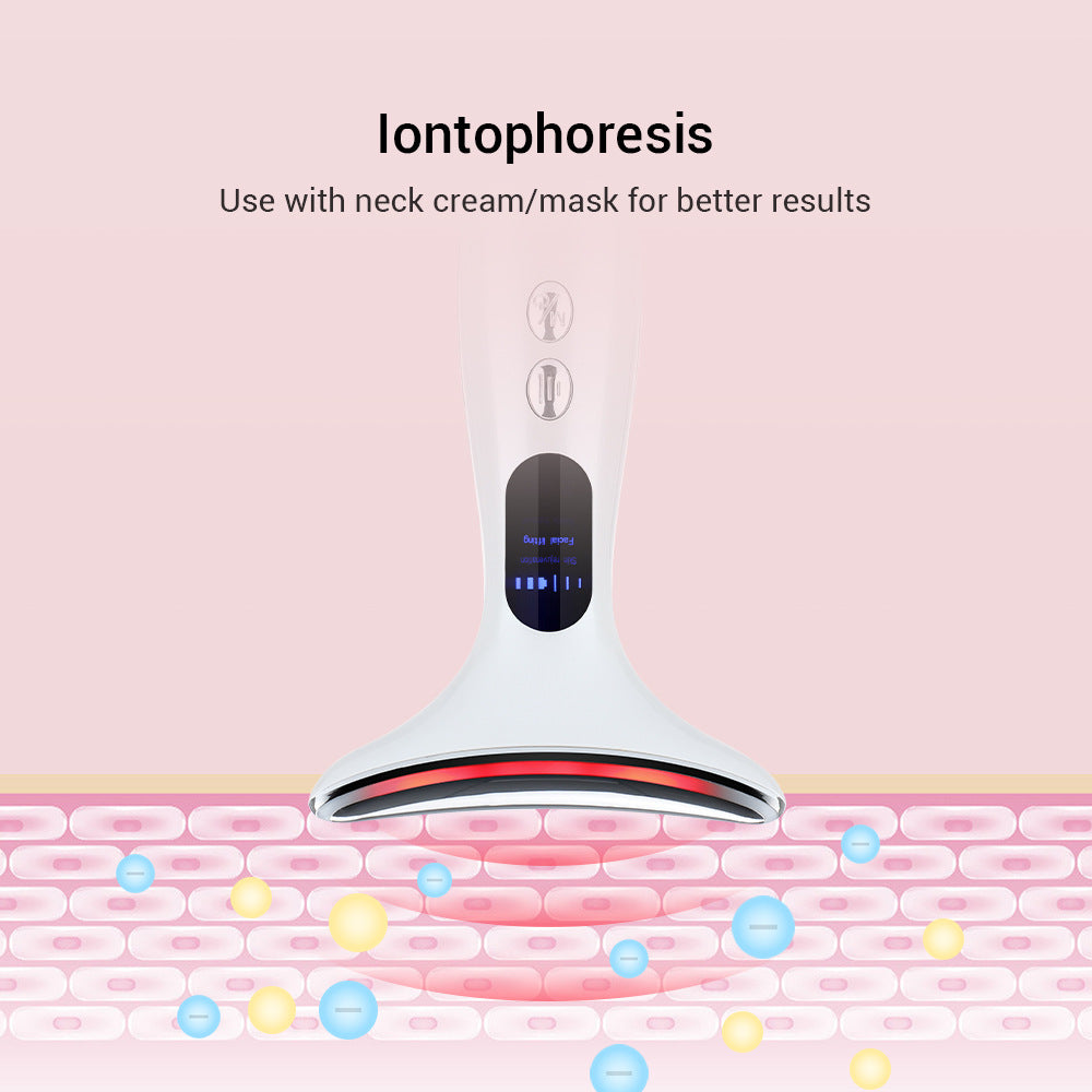 EMS micro-current three-speed constant temperature beauty neck instrument facial color light skin rejuvenation beauty instrument sonic vibration light wrinkle import instrument