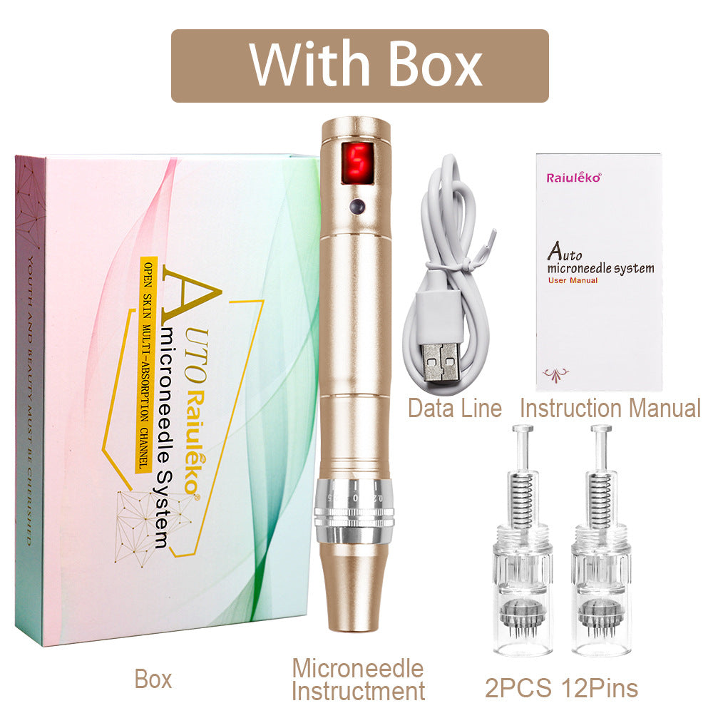 Foreign trade cross-border wholesale electric microcrystalline instrument nano microcrystalline beauty microneedle charging water light introduction instrument electric microneedle