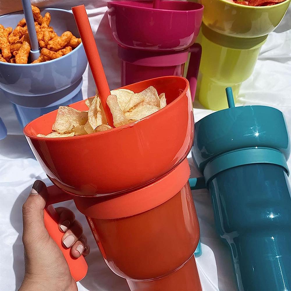 Amazon Popcorn Bucket Beverage Coke Juice Straw Cup Creative Cinema Promotion Couple Popcorn Coke Bucket