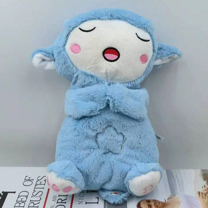 New Lamb Dudu Baby Plush Doll Newborn Luminous Breathing Music Soothing Doll Baby Toy