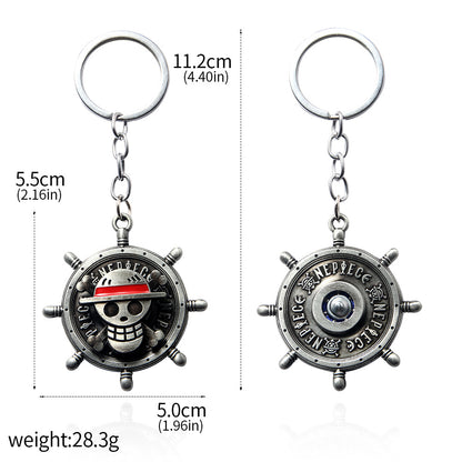 Anime One Piece Straw Hat Luffy Ace Hat Necklace Whitebeard ONEPIECE Wanted Order Keychain Pendant