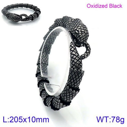 European and American stainless steel snake accessories, fashion trend cross-border creative personality snake men's titanium steel bracelet jewelry