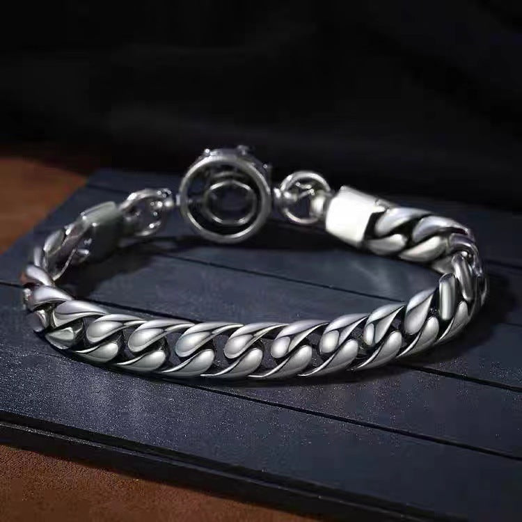 New Style Cuban Bracelet Men's Trendy Personality Fashion King Crown Retro Old Jewelry Bracelet Women's Jewelry Factory Direct