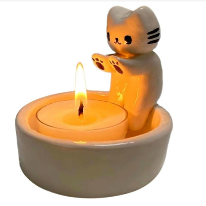 Cross-border Cartoon Kitten Candle Holder cartoon kitten candle holder decoration home furnishings