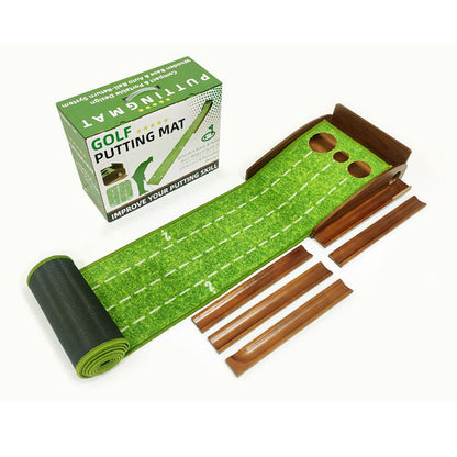 Golf solid wood putting practice device, mahogany ball track, suede putting practice blanket, gift box packaging