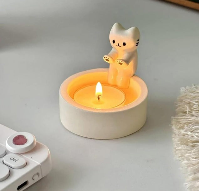 Cross-border Cartoon Kitten Candle Holder cartoon kitten candle holder decoration home furnishings