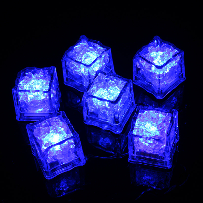 Luminous ice cube bar KTV luminous toy that lights up when exposed to water LED colorful ice cube induction flash ice cube lamp manufacturer