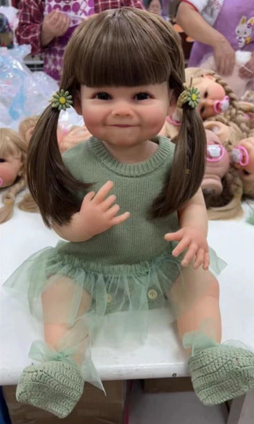 Simulation doll baby soft rubber girl toy real princess gift reborn doll large size dress up silicone doll