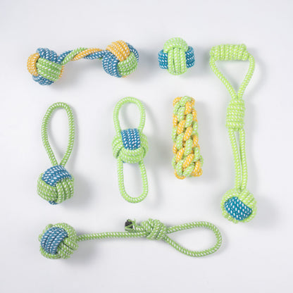 Dog bite rope pet teddy cotton rope knot ready stock wholesale toy ball knot pet toys pet supplies