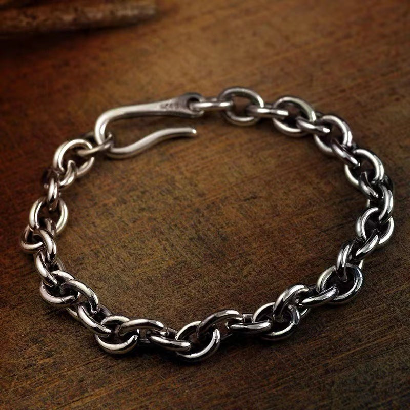 New ring buckle boys European and American retro old ring buckle Taimaru chain antique color niche design bracelet