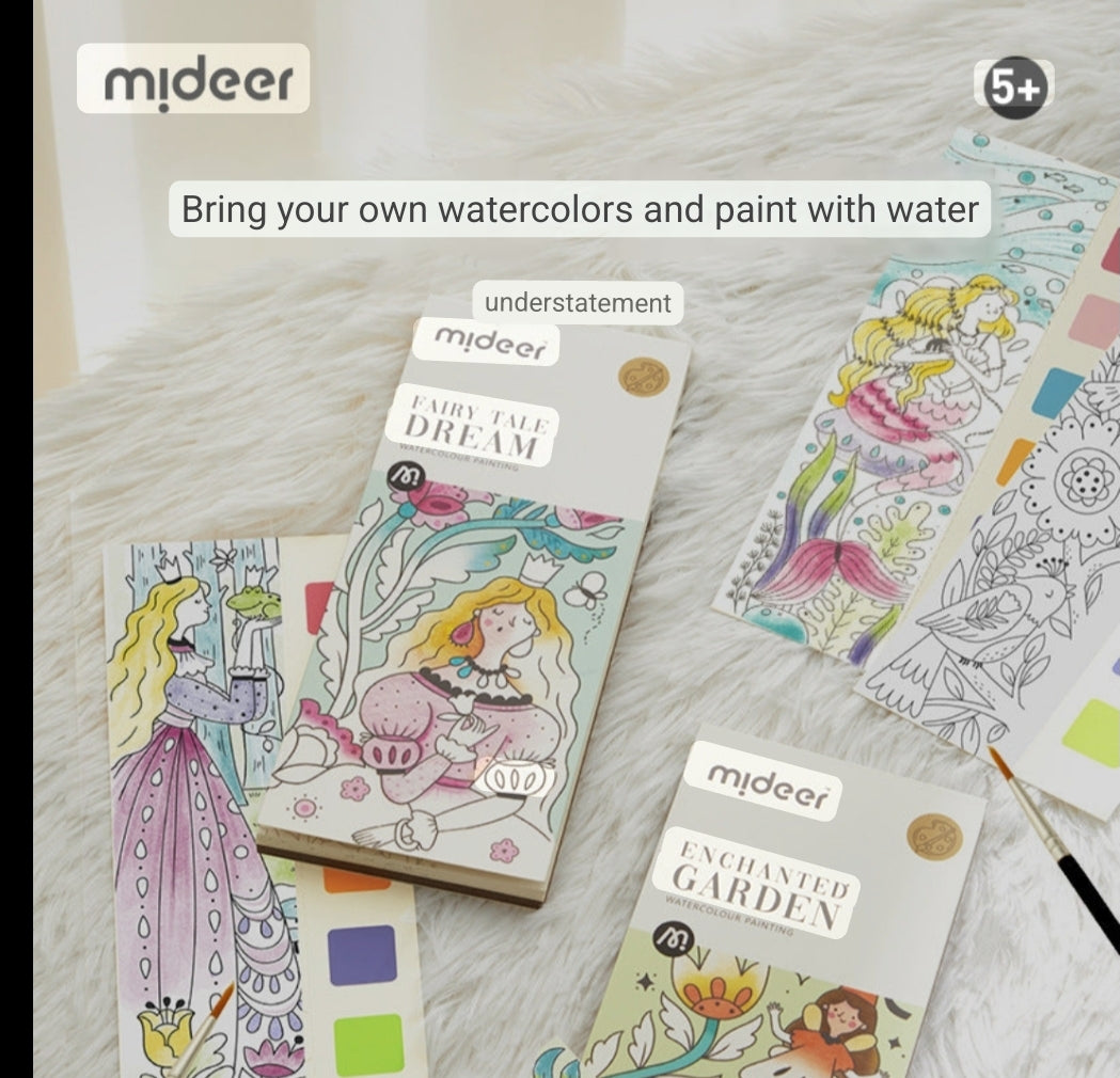 mideer children's painting set picture book paint light pastel brush watercolor graffiti painting enlightenment