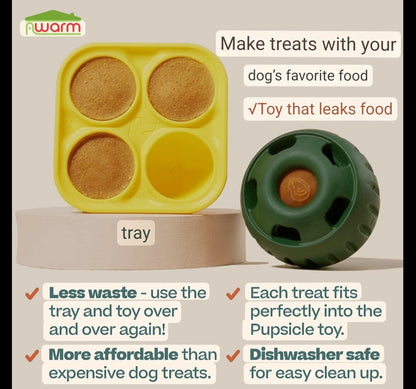 Cross-border new pet food leakage toy Woof Pupsicle pet slow food bowl easy to clean tray mold