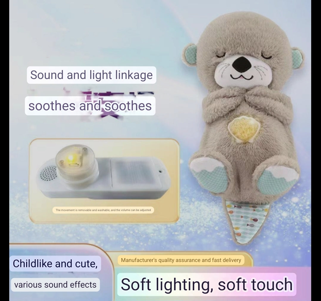 Breathing Otter Bear Cute Soothing Plush Toy Baby Sleeping Doll Gift Doll Doll Sleeping Artifact