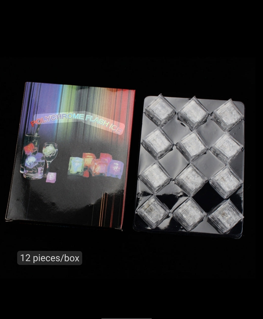 Luminous ice cube bar KTV luminous toy that lights up when exposed to water LED colorful ice cube induction flash ice cube lamp manufacturer