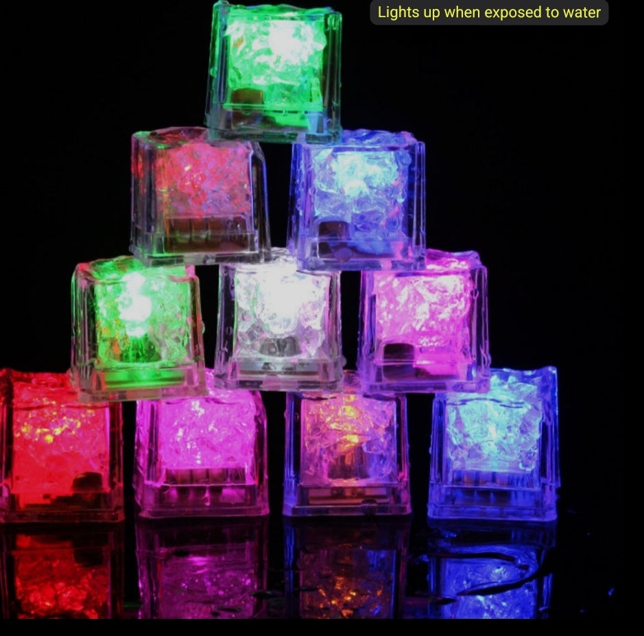 Luminous ice cube bar KTV luminous toy that lights up when exposed to water LED colorful ice cube induction flash ice cube lamp manufacturer