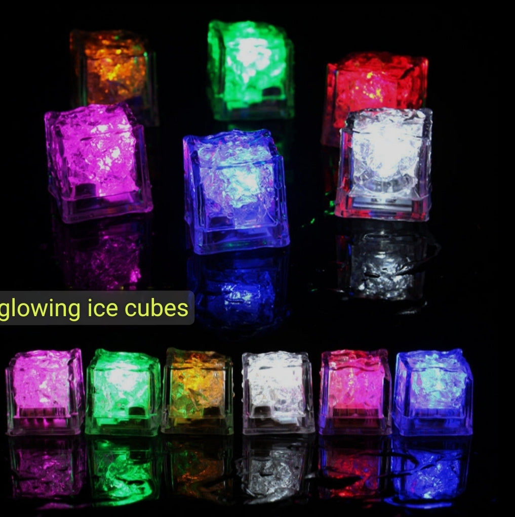 Luminous ice cube bar KTV luminous toy that lights up when exposed to water LED colorful ice cube induction flash ice cube lamp manufacturer