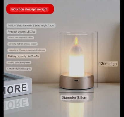 Simulation candle atmosphere light live broadcast room boutique ornaments magic sensor light living room bedroom restaurant romantic mood light