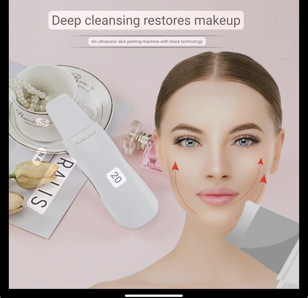 Cross-border new ultrasonic skin scraper, blackhead scraper, acne exporter, pore cleaning and beauty device, dead skin cleansing device