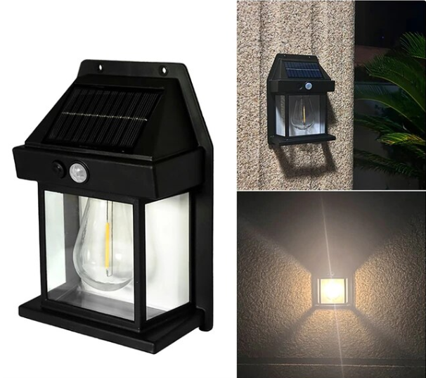 Solar Outdoor Wall Lamp in use