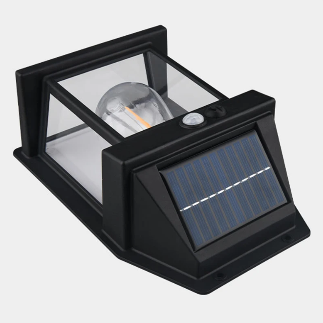 Solar Outdoor Wall Lamp Black