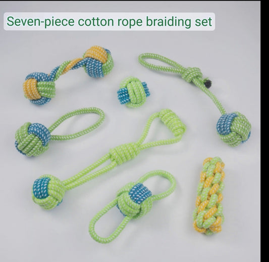 Dog bite rope pet teddy cotton rope knot ready stock wholesale toy ball knot pet toys pet supplies